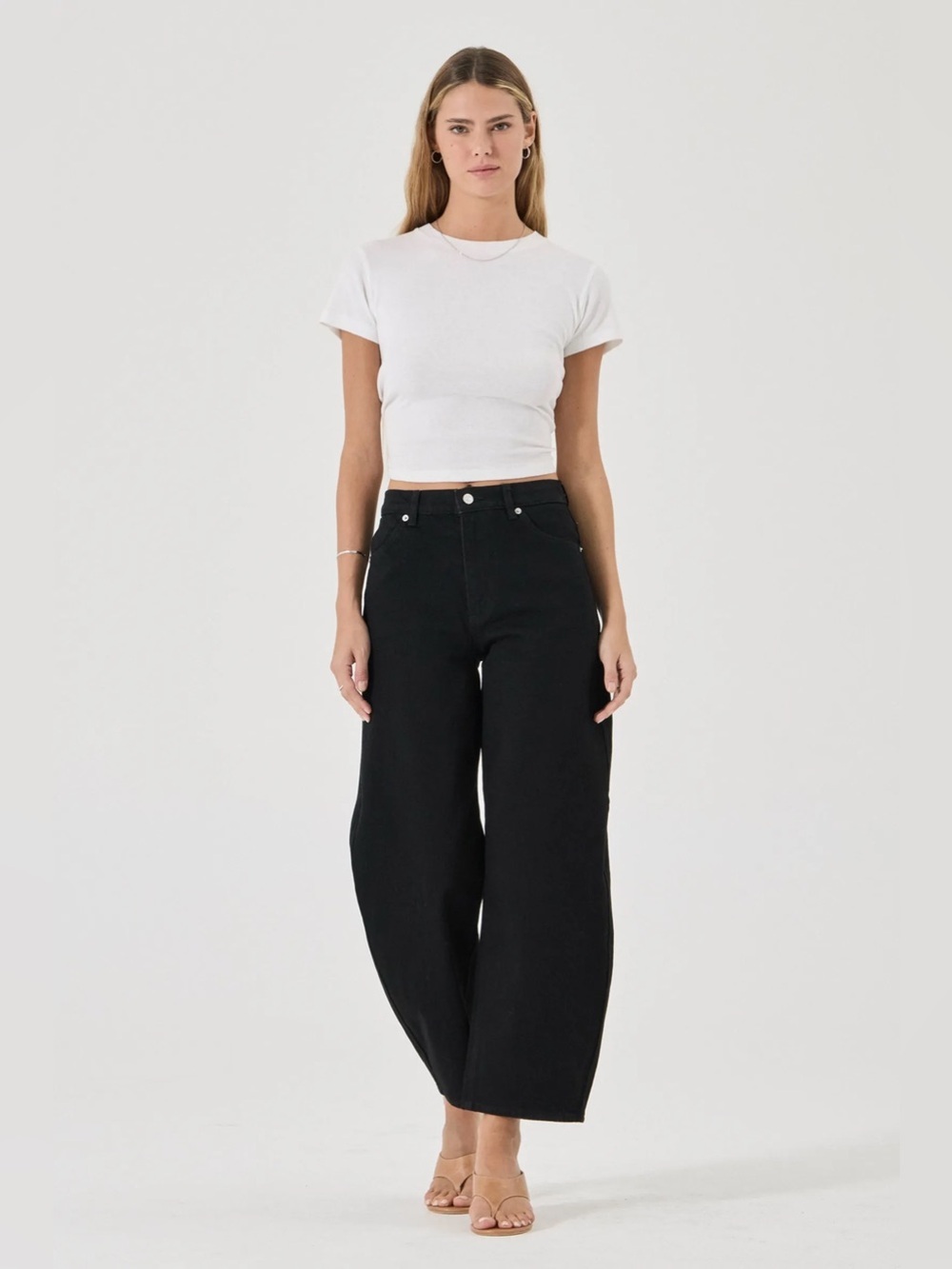 NEW Rolla's Gigi Barrel Curved Leg Jeans in Forever Black Size 27 - Picture 3 of 14